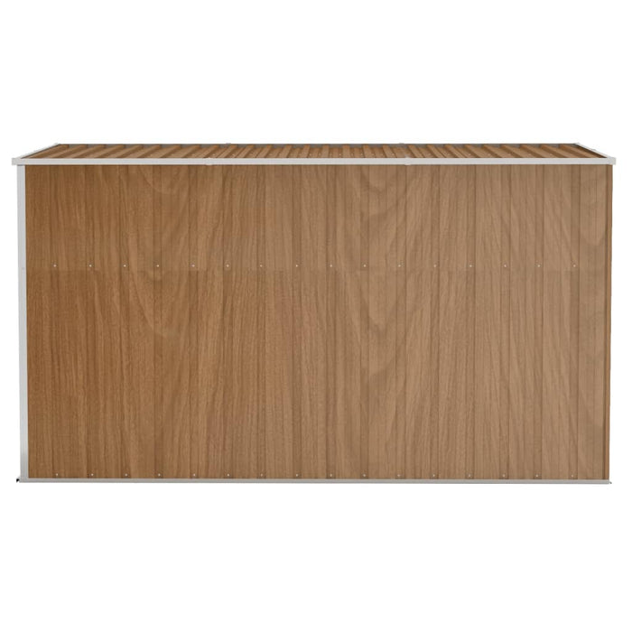 Casetta da giardino casetta per cabine casetta per riporre gli oggetti casetta per esterni casetta per attrezzi robusta da parete 118 x 288 x 178 cm marrone acciaio zincato 02_0022336