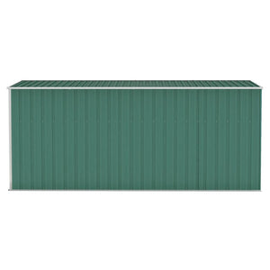 Capanno Giardino a Parete Verde 118x382x178 cm Acciaio Zincato