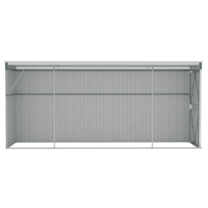 Capanno Giardino a Parete Verde 118x382x178 cm Acciaio Zincato 316229