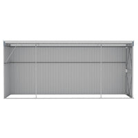 Capanno Giardino a Parete Grigio 118x382x178 cm Acciaio Zincato