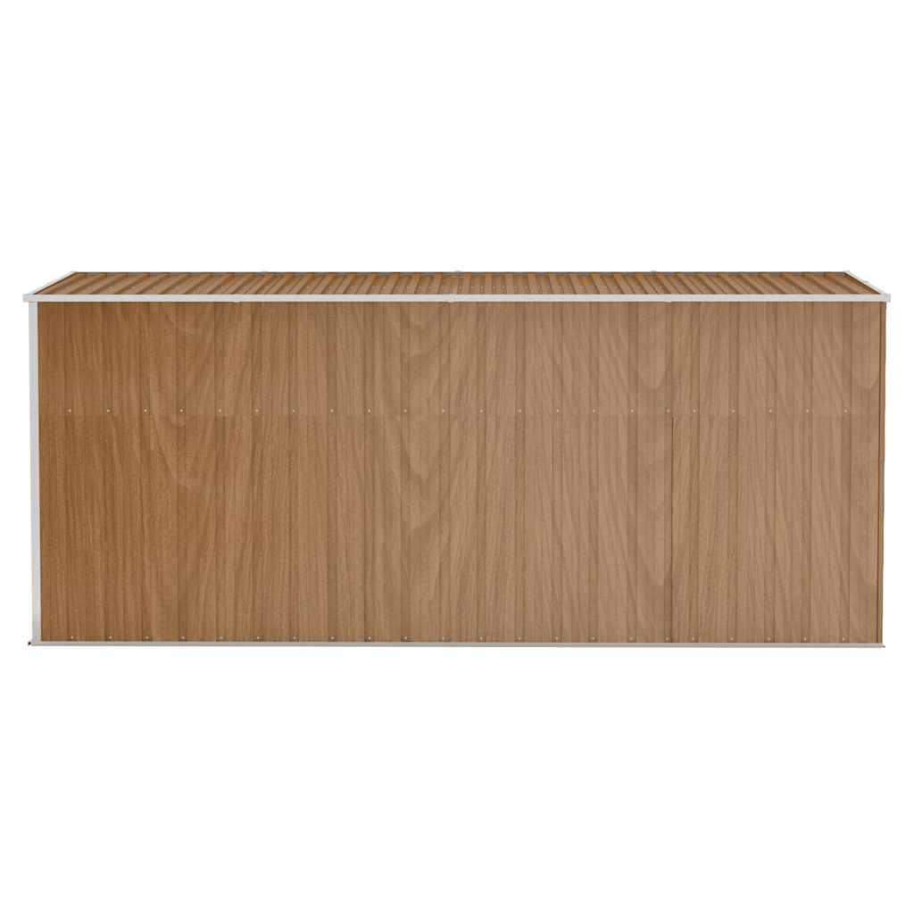 Casetta da giardino a muro marrone 118x382x178 cm in acciaio zincato 316232