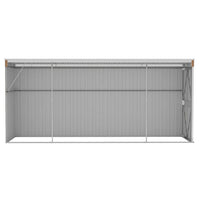 Capanno Giardino a Parete Marrone 118x382x178cm Acciaio Zincato