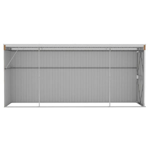 Capanno Giardino a Parete Marrone 118x382x178cm Acciaio Zincato