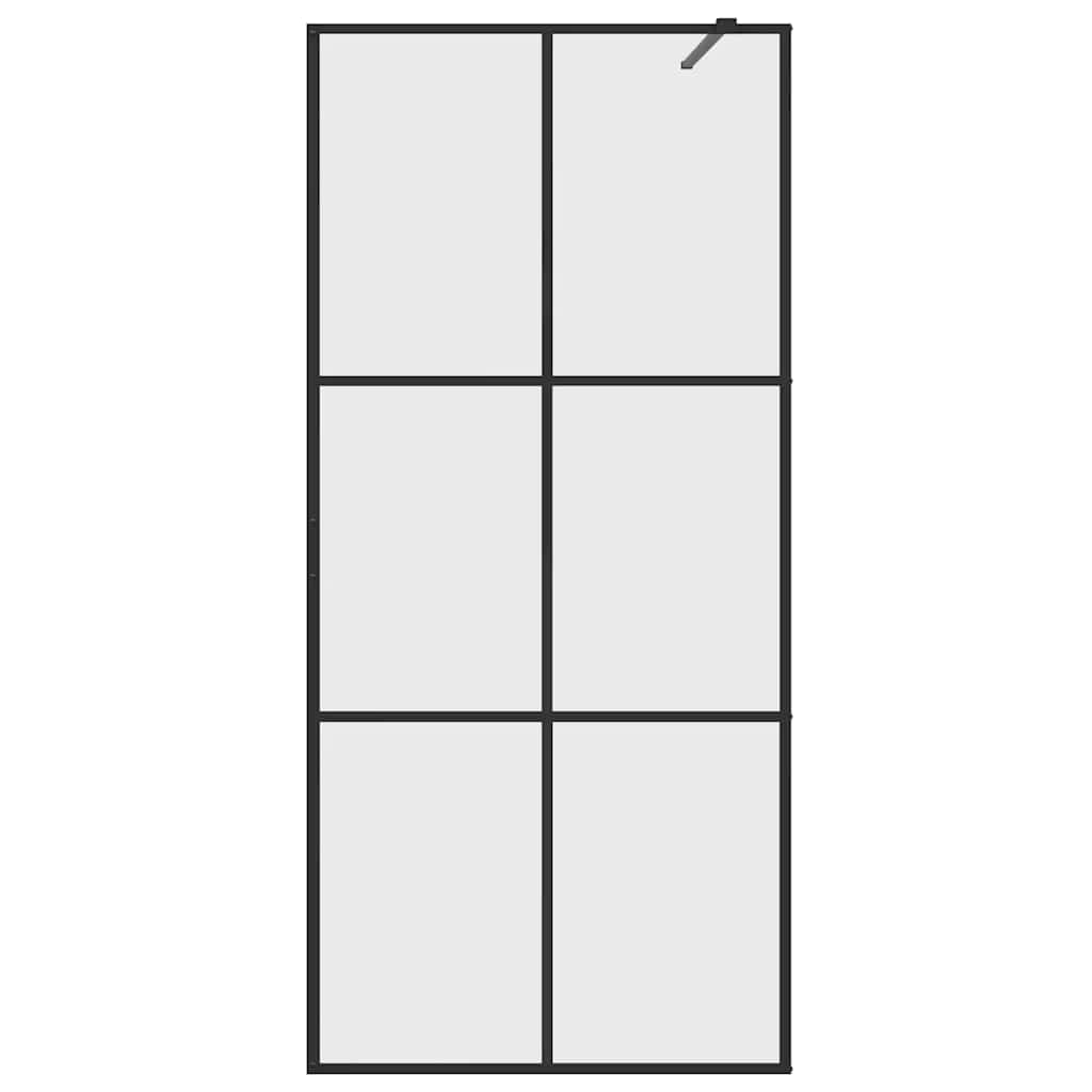 Parete Doccia Walk-in in Vetro Trasparente ESG Nera 80x195 cm cod mxl 48378