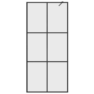 Parete Doccia Walk-in in Vetro Trasparente ESG Nera 80x195 cm cod mxl 48378