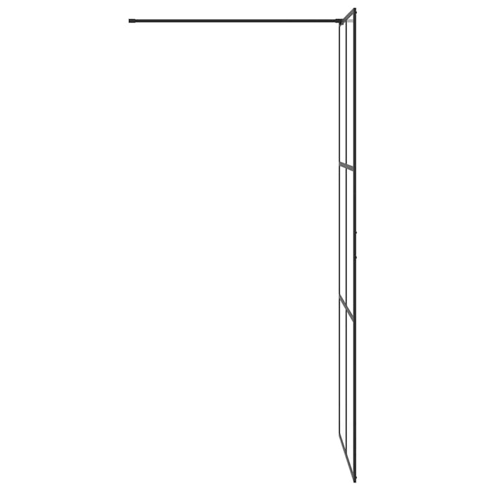Parete Doccia Walk-in in Vetro Trasparente ESG Nera 80x195 cm 151023