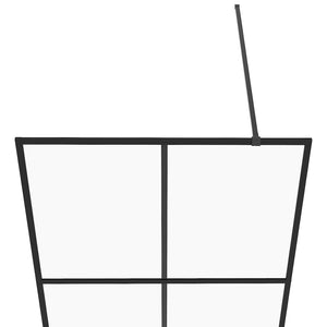 Parete doccia con vetro ESG trasparente 90 x 195 cm nero 02_0002145