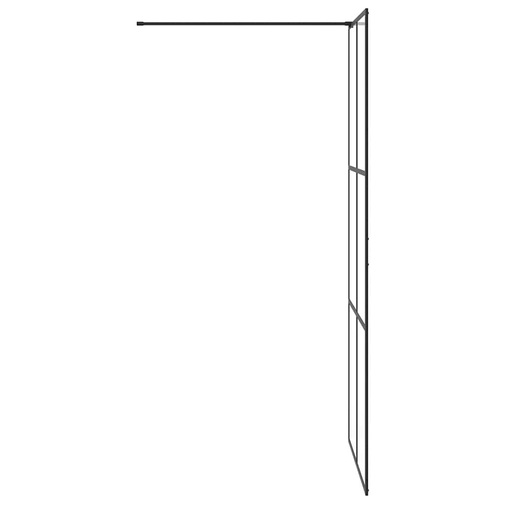 Parete per Doccia Walk-in Vetro Trasparente ESG 90x195 cm Nera cod mxl 39301