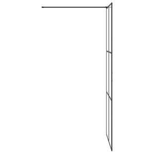 Parete per Doccia Walk-in Vetro Trasparente ESG 90x195 cm Nera cod mxl 39301