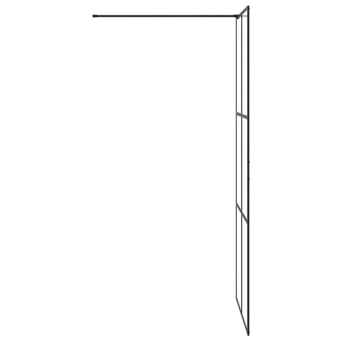 Parete per Doccia Walk-in Vetro Trasparente ESG 90x195 cm Nera cod mxl 39301
