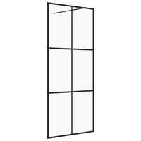 Parete per Doccia Walk-in Vetro Trasparente ESG Nera 100x195 cm 151025