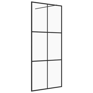 Parete per Doccia Walk-in Vetro Trasparente ESG Nera 100x195 cm 151025