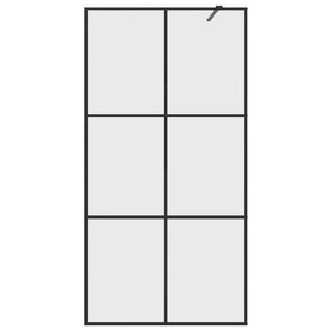 Parete per Doccia Walk-in Vetro Trasparente ESG Nera 100x195 cm 151025