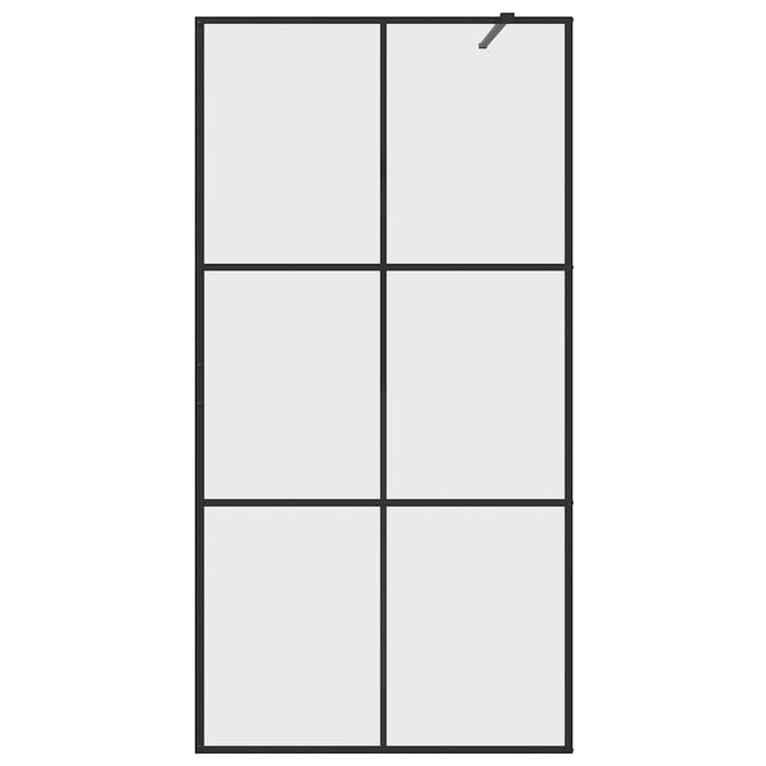 Parete per Doccia Walk-in Vetro Trasparente ESG Nera 100x195 cm 151025