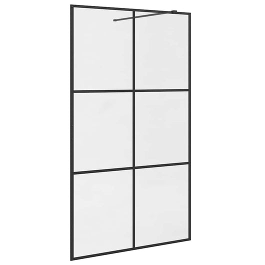 Parete per Doccia Walk-in Vetro Trasparente ESG 115x195cm Nera 151026