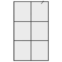 Parete per Doccia Walk-in Vetro Trasparente ESG 115x195cm Nera