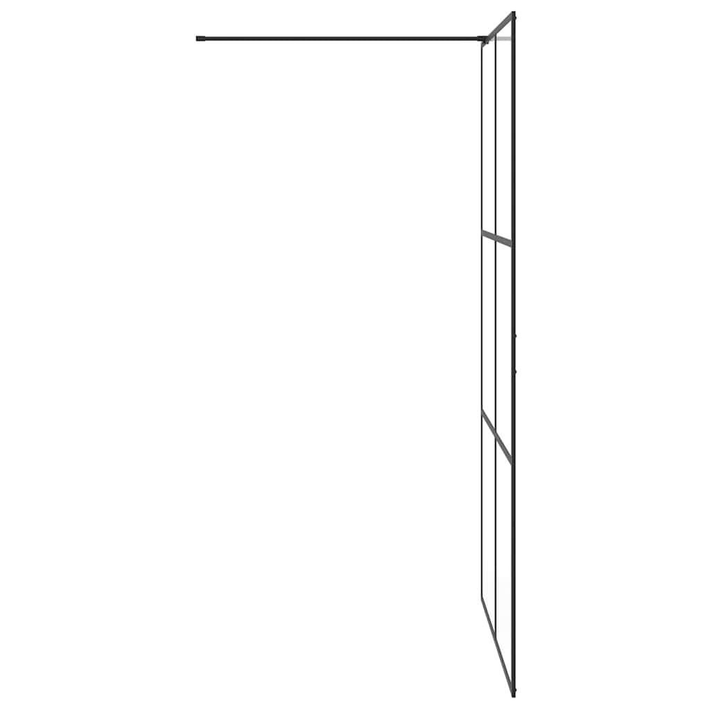 Parete per Doccia Walk-in Vetro Trasparente ESG 115x195cm Nera