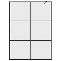 Parete per Doccia Walk-in Vetro Trasparente ESG 140x195cm Nera