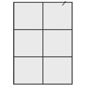 Parete per Doccia Walk-in Vetro Trasparente ESG 140x195cm Nera