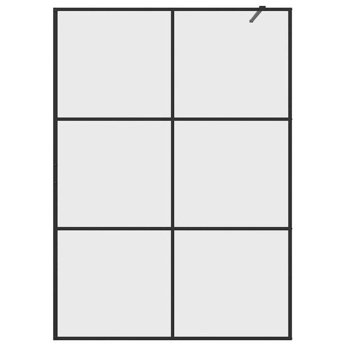 Parete per Doccia Walk-in Vetro Trasparente ESG 140x195cm Nera