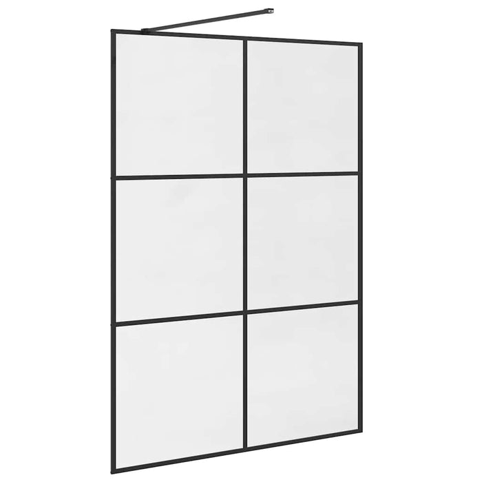 Parete per Doccia Walk-in Vetro Trasparente ESG 140x195cm Nera 151027