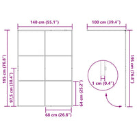 Parete per Doccia Walk-in Vetro Trasparente ESG 140x195cm Nera 151027