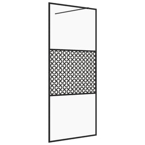 Parete per Doccia Walk-in Vetro Trasparente ESG 80x195 cm Nera cod mxl 44082
