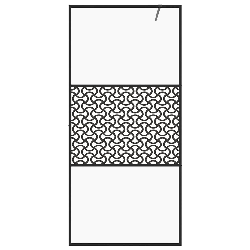 Parete per Doccia Walk-in Vetro Trasparente ESG 80x195 cm Nera cod mxl 44082