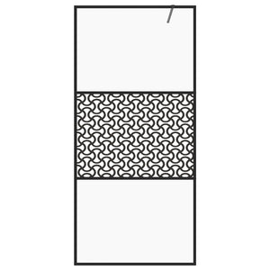 Parete per Doccia Walk-in Vetro Trasparente ESG 80x195 cm Nera cod mxl 44082