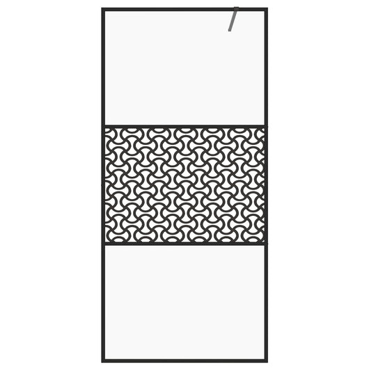 Parete doccia con parete divisoria per vasca in vetro accessorio bagno parete divisoria doccia interno casa ESG trasparente 80x195 cm nero 02_0002149