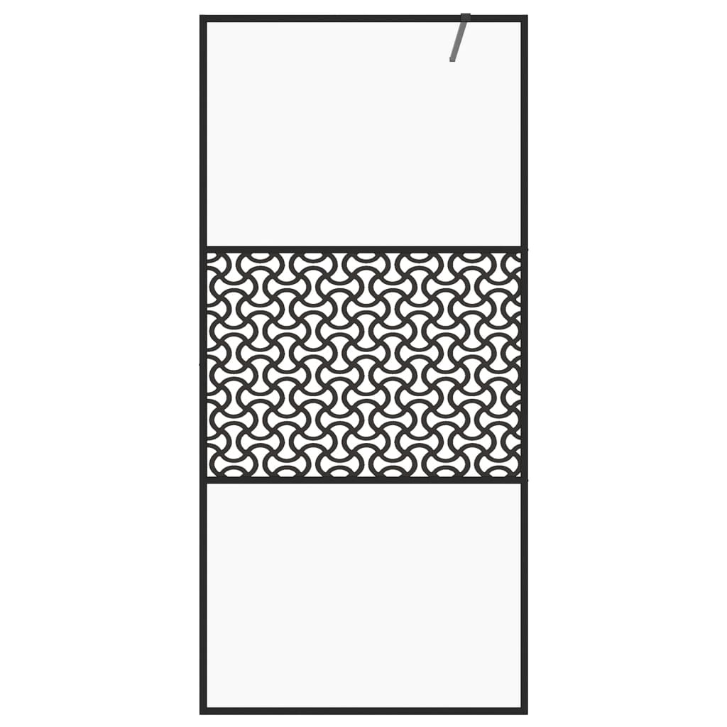 Parete doccia con parete divisoria per vasca in vetro accessorio bagno parete divisoria doccia interno casa ESG trasparente 90 x 195 cm nero 02_0002150