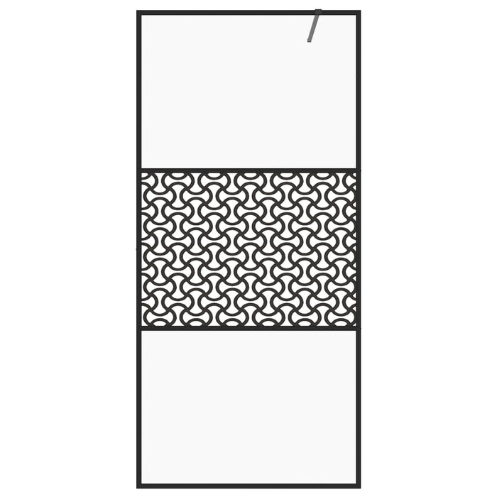 Parete per Doccia Walk-in Vetro Trasparente ESG 100x195cm Nera cod mxl 48713
