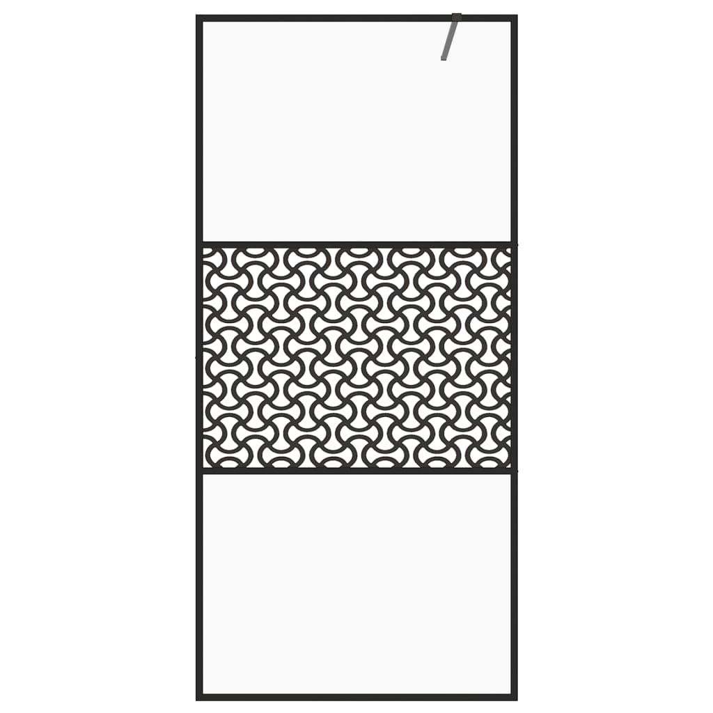 Parete doccia con parete divisoria vasca in vetro accessorio bagno parete divisoria doccia interno casa ESG 100x195 cm trasparente nero 02_0002151