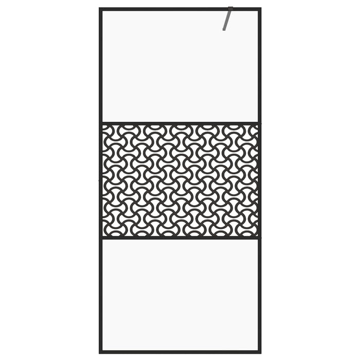 Parete doccia con parete divisoria vasca in vetro accessorio bagno parete divisoria doccia interno casa ESG 100x195 cm trasparente nero 02_0002151