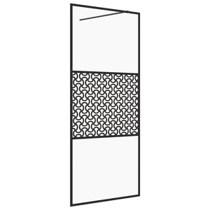 Parete per Doccia Walk-in Vetro Trasparente ESG 115x195cm Nera 151031