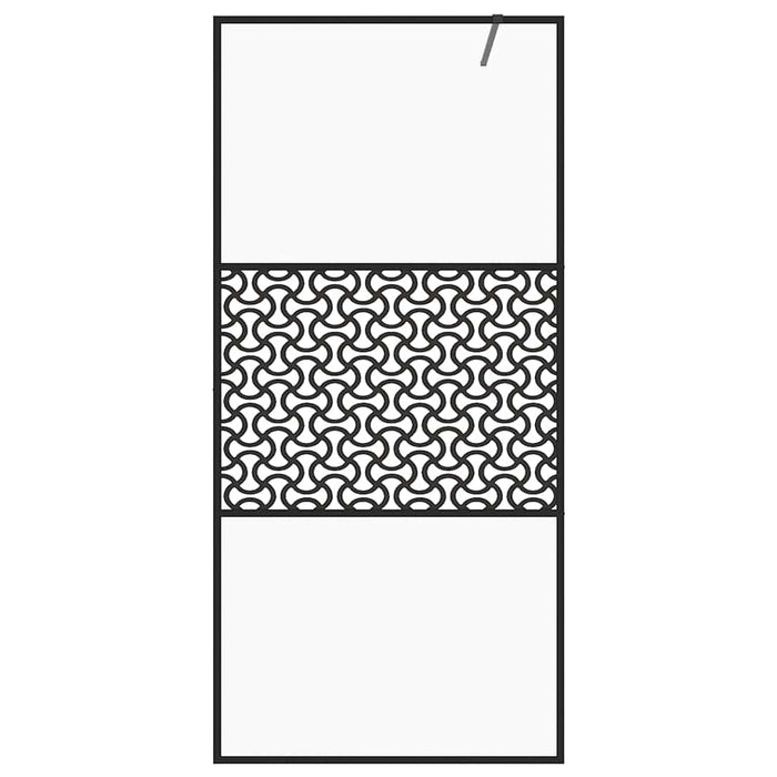 Parete per Doccia Walk-in Vetro Trasparente ESG 115x195cm Nera cod mxl 41177