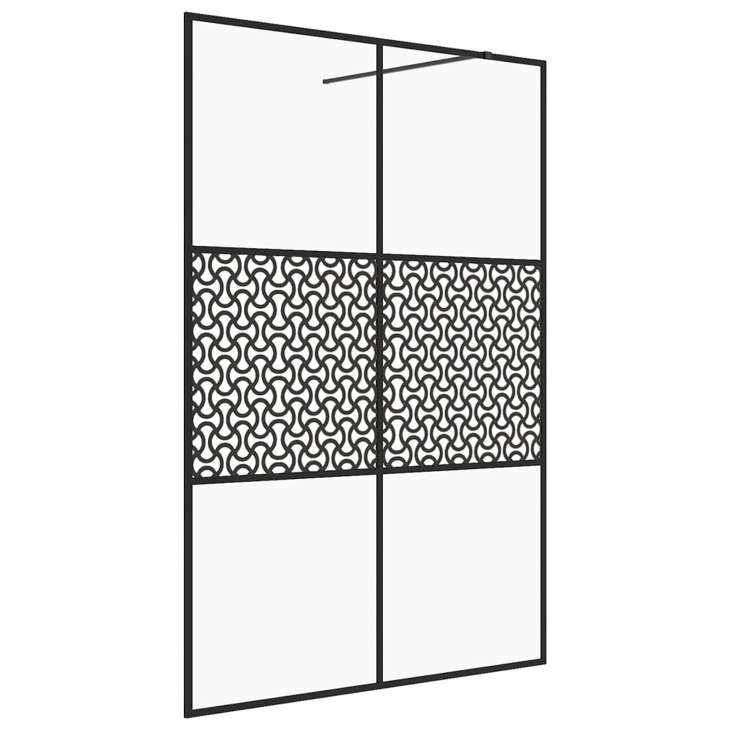Parete per Doccia Walk-in Vetro Trasparente ESG 140x195cm Nera 151032