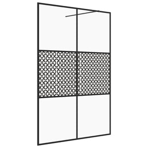 Parete per Doccia Walk-in Vetro Trasparente ESG 140x195cm Nera 151032