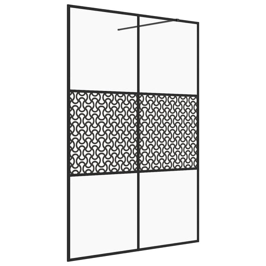 Parete per Doccia Walk-in Vetro Trasparente ESG 140x195cm Nera 151032