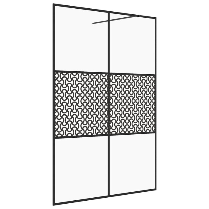 Parete per Doccia Walk-in Vetro Trasparente ESG 140x195cm Nera 151032