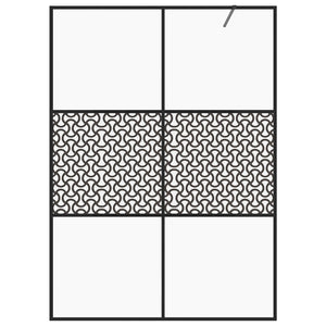 Parete per Doccia Walk-in Vetro Trasparente ESG 140x195cm Nera 151032