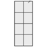Parete per Doccia Walk-in Vetro Trasparente ESG 80x195 cm Nera 151033