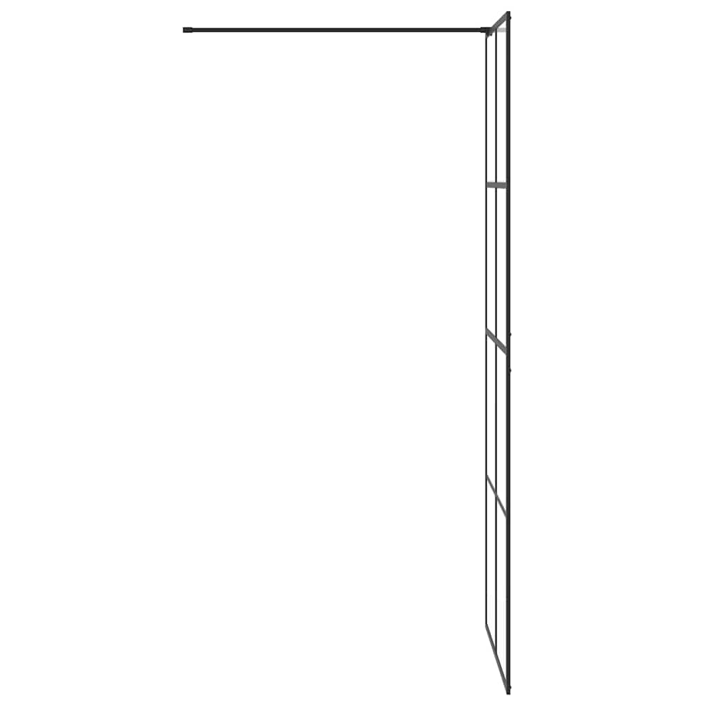Parete per Doccia Walk-in Vetro Trasparente ESG 80x195 cm Nera 151033