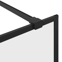 Parete per Doccia Walk-in Vetro Trasparente ESG 80x195 cm Nera 151033