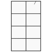 Parete doccia con parete divisoria per vasca in vetro accessorio bagno parete divisoria doccia interno casa ESG trasparente 90 x 195 cm nero 02_0002155