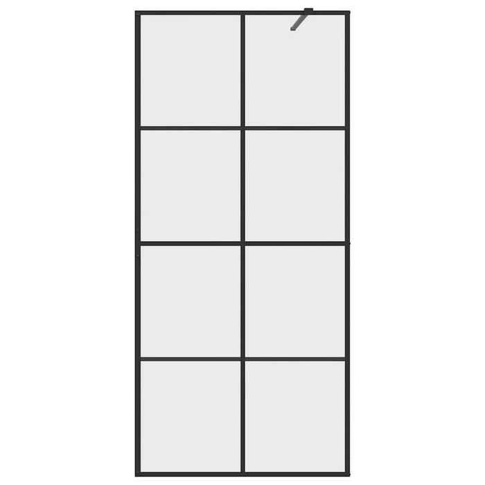 Parete per Doccia Walk-in Vetro Trasparente ESG 90x195 cm Nera 151034