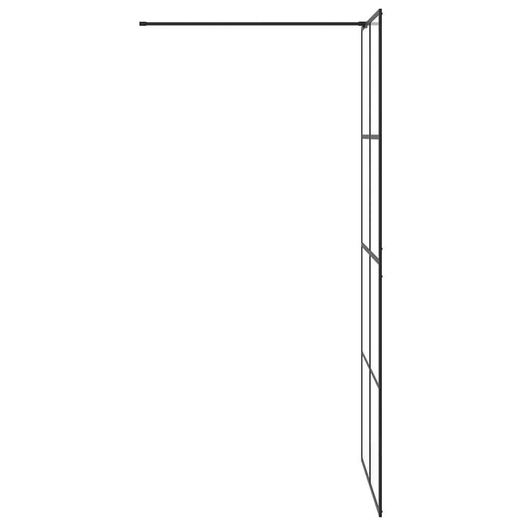 Parete per Doccia Walk-in Vetro Trasparente ESG 90x195 cm Nera 151034