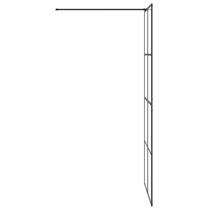 Parete per Doccia Walk-in Vetro Trasparente ESG 90x195 cm Nera 151034