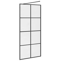 Parete per Doccia Walk-in Vetro Trasparente ESG 90x195 cm Nera 151034