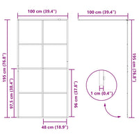Parete per Doccia Walk-in Vetro Trasparente ESG 100x195cm Nera 151035